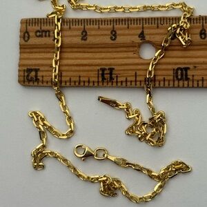 925 Silver 20” 3mm necklace link chain 18k yellow gold plated Unisex